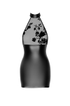 Mini robe dos nu Eros F311 wetlook et tulle floqu�