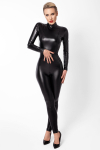 Combinaison intgrale Caged avec anneaux F319 wetlook