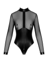 Body Edge zipp avec anneaux F321 wetlook et tulle