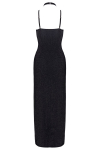 Robe longue � d�collet� plongeant noire argent�e - Cottelli PARTY 